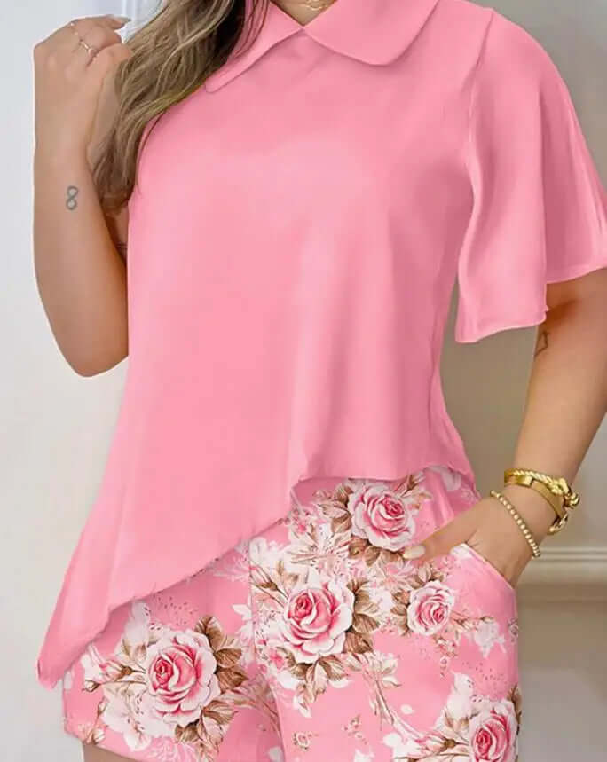 Conjunto Short e Blusinha Com Estampa Floral