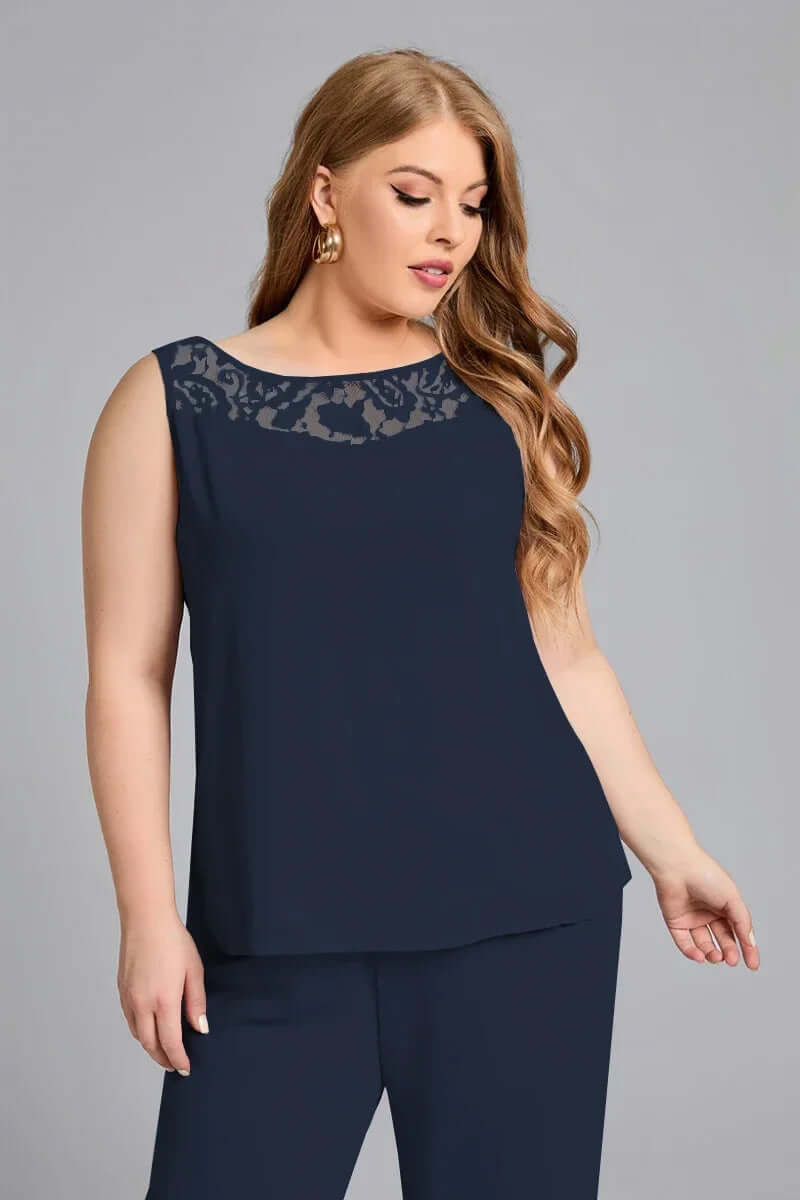 Conjunto Feminino Plus Size Elegante Com Três Peças